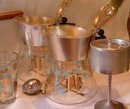 Vintage Libbey with Pine Cones Gold and