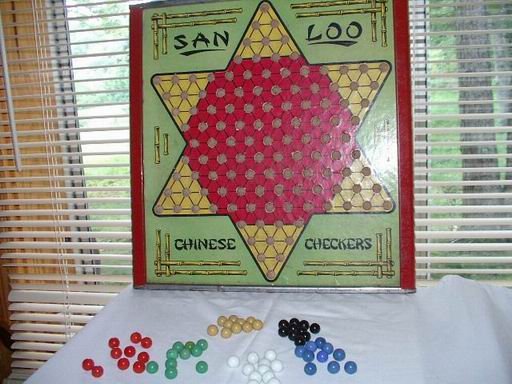 Vintage Chinese Checkers Complete Set by San