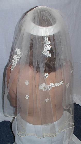 Vintage Wedding Veil Satin And Lace