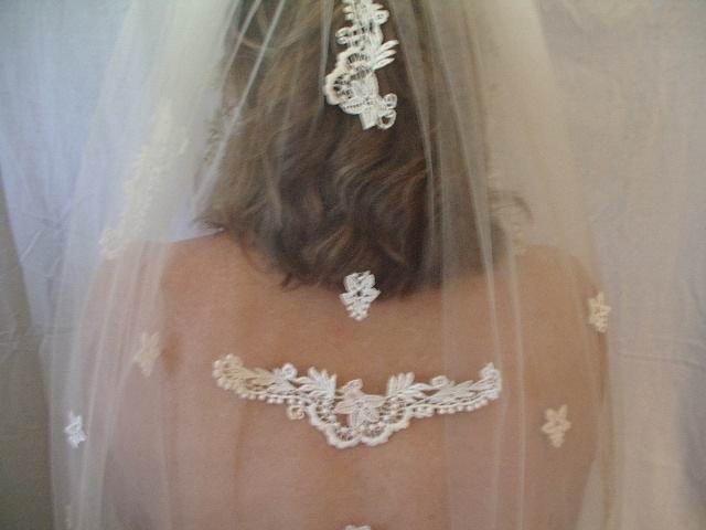 Vintage Wedding Veil Satin And Lace