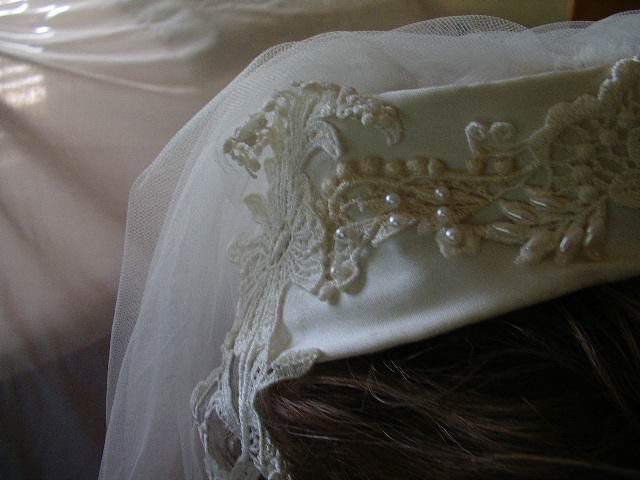 Vintage Wedding Veil Satin And Lace