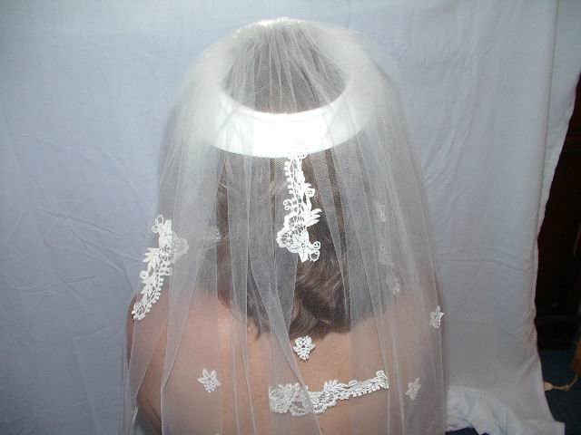 Vintage Wedding Veil Satin And Lace