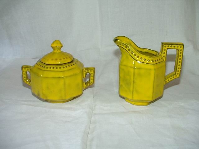 Vintage Yellow Sugar And Creamer Set