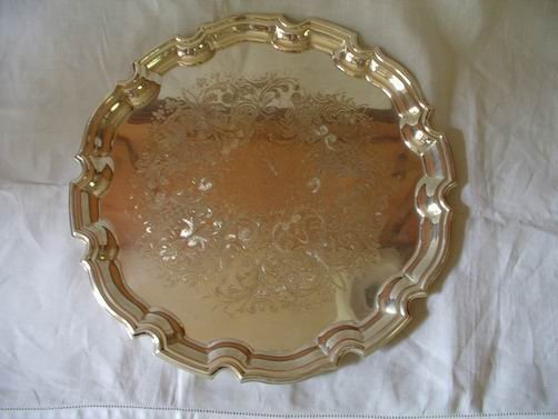 Crafton Etched Silverplate Tray England