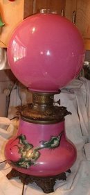 Gone With The Wind Style Lamp Pink with Bird