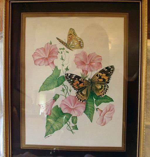 Morning Glory and Butterflies Signed Mick