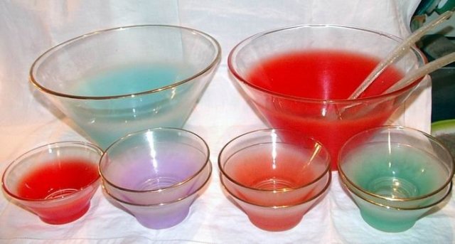 Vintage Salad Set by Blendo West Virginia Glass