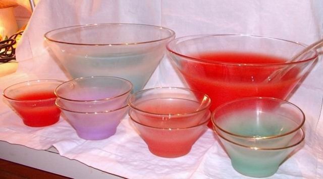 Vintage Salad Set by Blendo West Virginia Glass