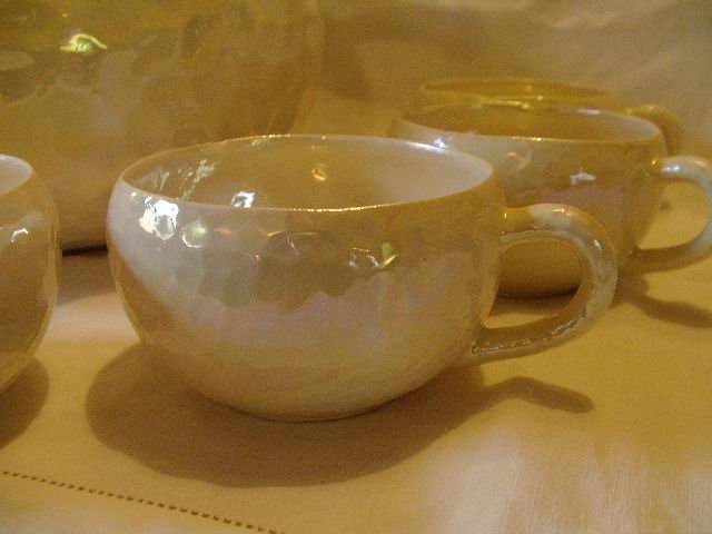 Punch Bowl and Cups with Ladle Mid-Century