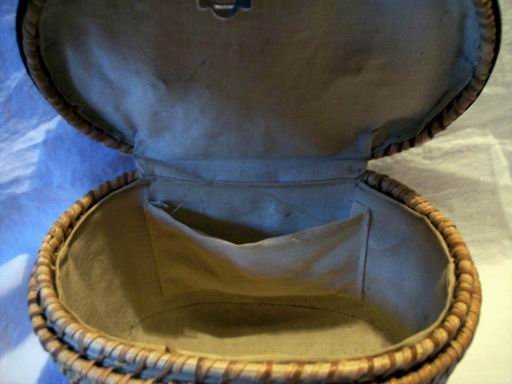 Straw Purse with Leather Trim