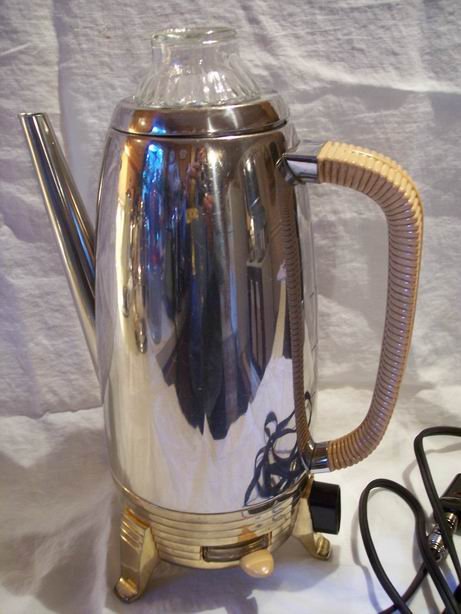 Vintage Cory Percolator with Bamboo Design