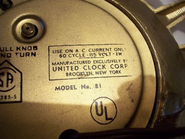 United Electric Wall Clock