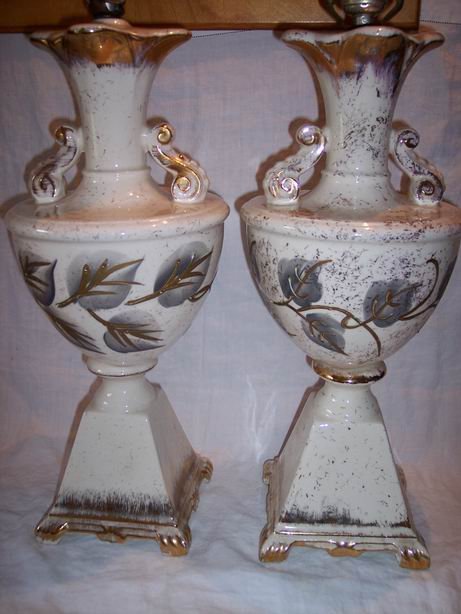 Vintage Table Lamps Handpainted
