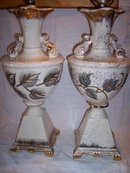 Vintage Table Lamps Handpainted