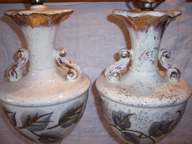 Vintage Table Lamps Handpainted