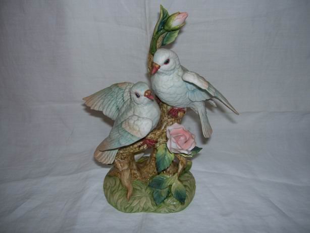 Gorham Gallery Birds Doves With Rose Blossoms