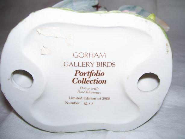 Gorham Gallery Birds Doves With Rose Blossoms