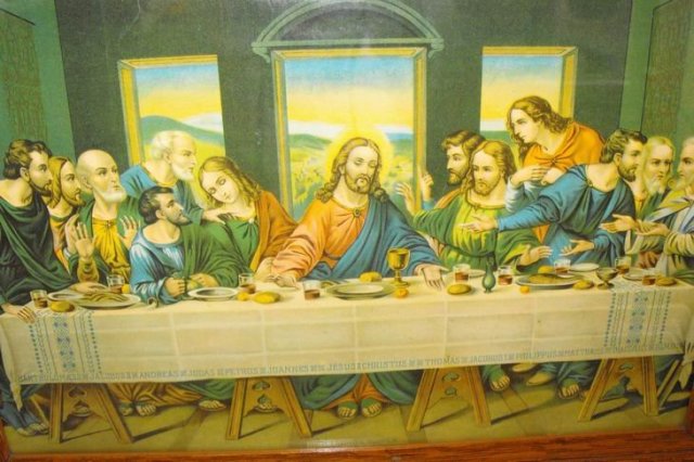 The Lord's Supper Old Framed Picture