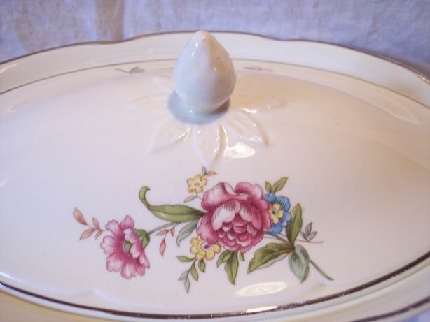 Vintage Covered Serving Dish Wild Rose