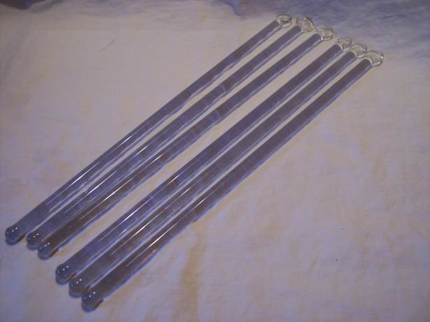 Glass Stir Sticks Set of Six 12 Inches Long