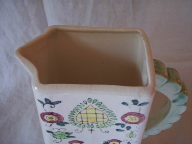 Handpainted Pitcher Roosters Not Marked