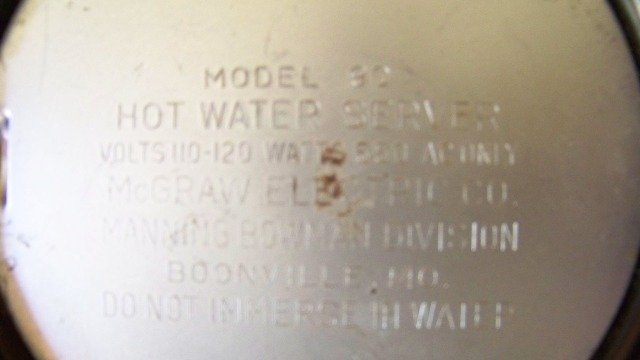 Copper Manning Bowman Electric Hot Water Server