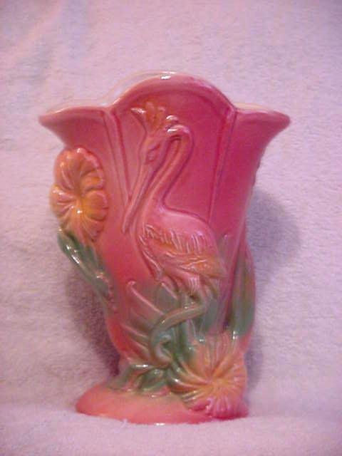 Vase Marked USA 85 Pink Pelican