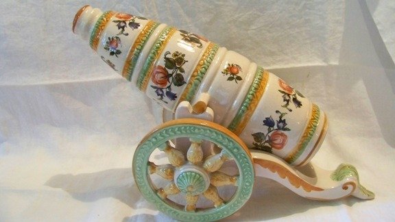 Vintage Wine Decanter Cannon on Wheels