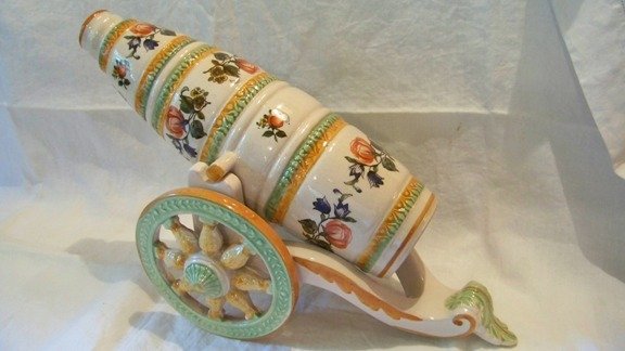 Vintage Wine Decanter Cannon on Wheels