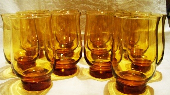 Libbey Tulip in Amber 14 Pieces 14 Ounce Size