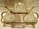 Relish Server Silver Plate and Crystal