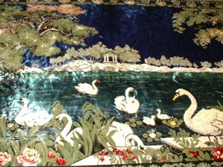 Tapestry Made in Italy Swans on Pond