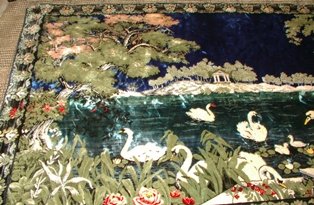 Tapestry Made in Italy Swans on Pond
