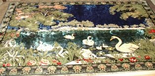 Tapestry Made in Italy Swans on Pond