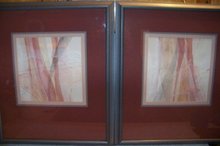 Pair Original Collages Watercolor Ricepaper