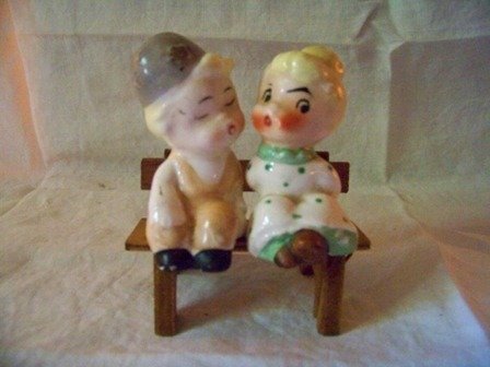 Kissing Policeman and Lady Salt and Pepper Japan