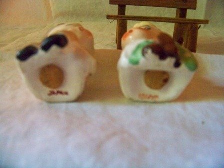 Kissing Policeman and Lady Salt and Pepper Japan