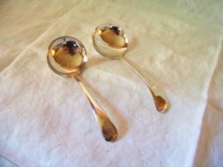 Two Small Ladles Silverplate Made in England Meridian