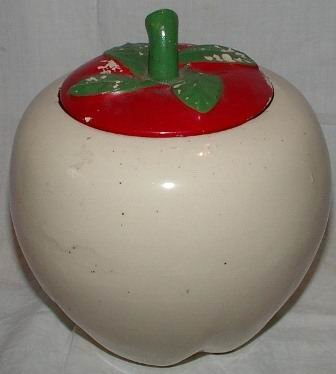 Pottery Apple Cookie Jar