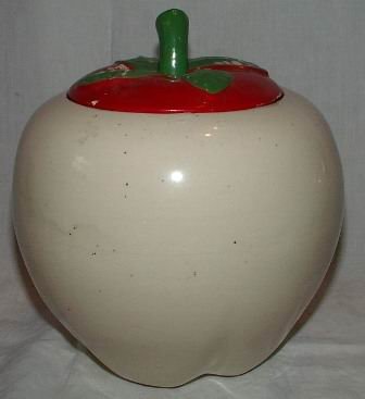 Pottery Apple Cookie Jar