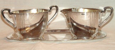 Silverplate Wm. Rogers Cream Sugar and Tray