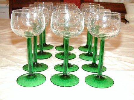 Luminarc Cris D'Arques Rhine Wines Emerald 12 Stems