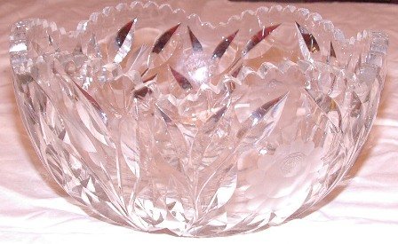 Crystal Bowl Etched Cut