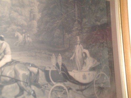 Antique Print Large Royalty Returning Home