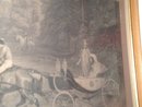 Antique Print Large Royalty Returning Home