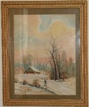 Watercolor Original Country Scene Unsigned
