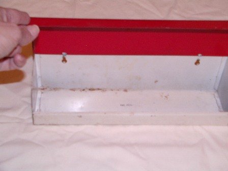 Vintage Red and White Paper Dispenser