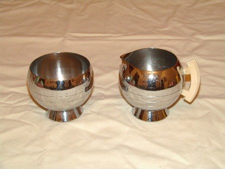 Art Deco Cream and Sugar