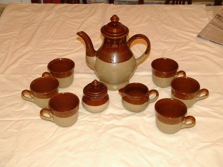 Coffee Service Brown Drip Style Not Marked