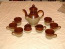 Coffee Service Brown Drip Style Not Marked